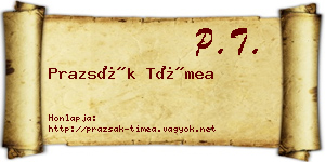 Prazsák Tímea névjegykártya